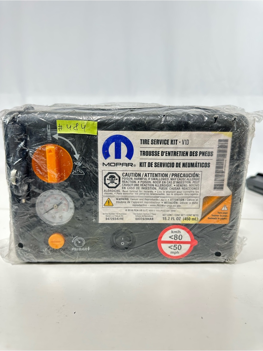#484 MOPAR TIRE SERVICE KIT EMERGENCY INFLATOR COMPRESSOR SEALANT OEM 04726542AE